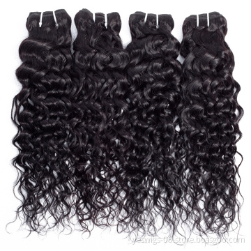 1b Color Natural Water Wave Human Hair Double Weft Extension Cheap Raw Indian Cuticle Aligned Remy Wholesale Bundles Virgin Hair